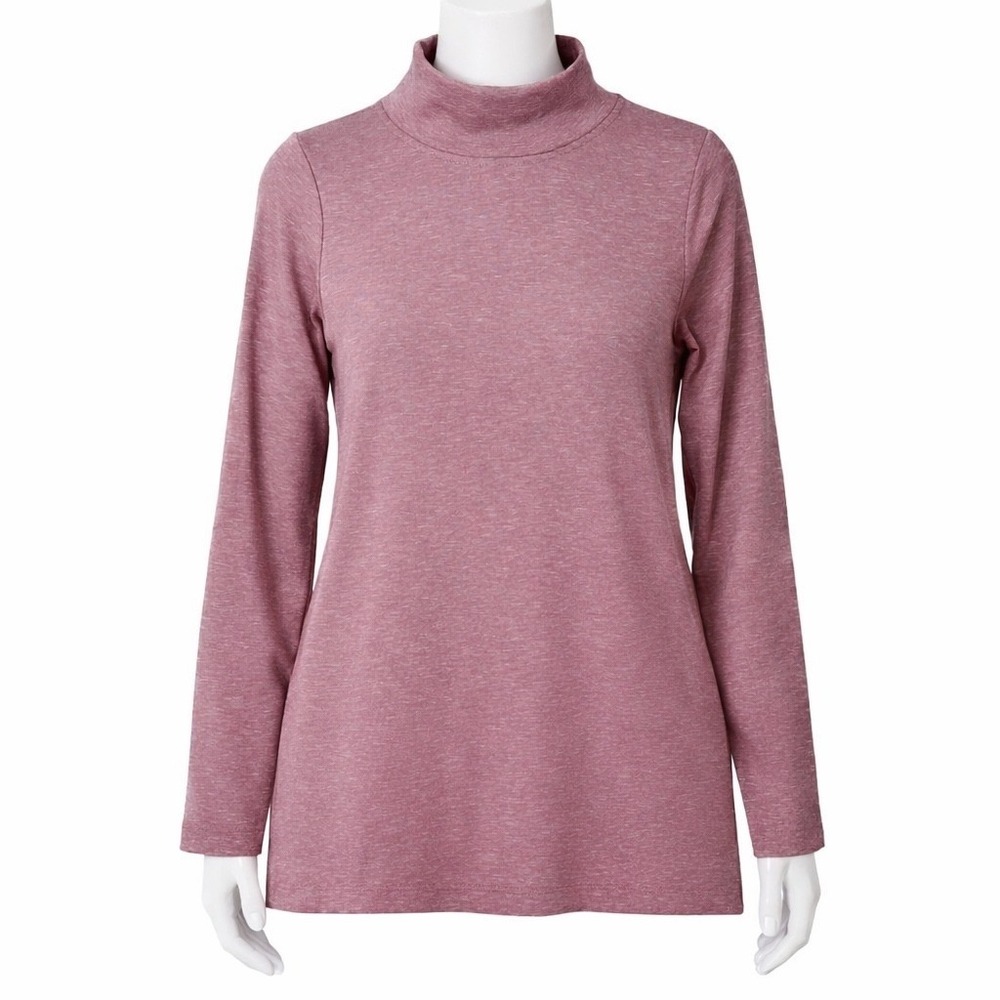 Duluth Trading Mock Neck Tunic Sweatshirt Women's Size Small Pink